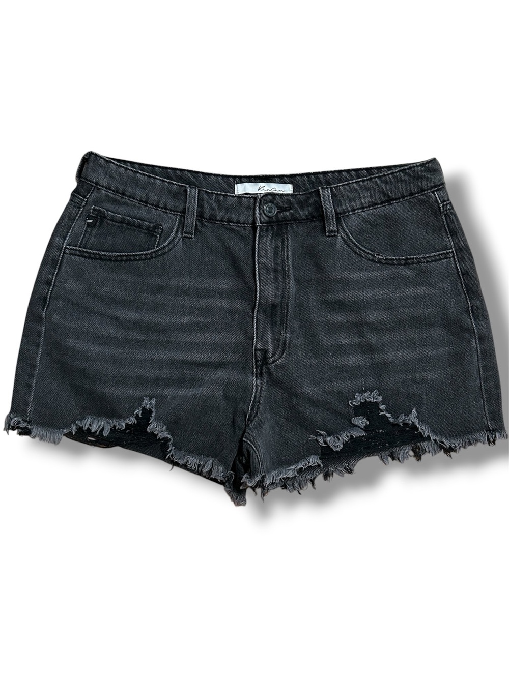 13/30 KanCan High Rise Black Denim Shorts Jean Shorts Distressed Women’s